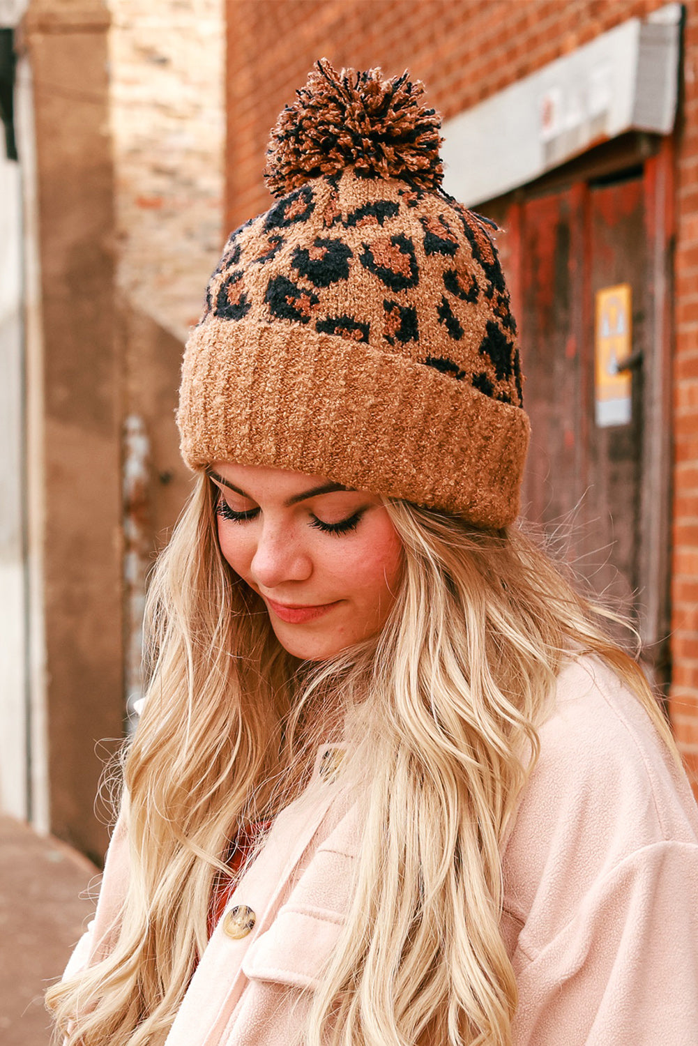 Beanie W/ Leopard Knit Soft Warm Cozy Cute Winter Hat – Spot